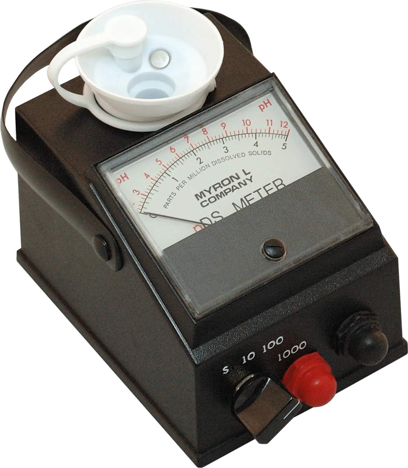 <h3><strong>DS/pDS Meters™ Specifications:</strong></h3>
<table>
<tbody>
<tr>
<td><strong>Ranges: Conductivity</strong>
<p> </p>
<p><strong>pH</strong></p>
</td>
<td>1, 3, 4 or 5 depending on model, <span style="font-weight: 400;">2-12 pH (pDS Meters only)</span>
<p> </p>
<p>(See meters table)</p>
</td>
</tr>
<tr>
<td><strong>Readout:</strong></td>
<td>2½ in. taut-band shock resistant meter</td>
</tr>
<tr>
<td><strong>Units of Measure*</strong></td>
<td>Choice of parts per million (ppm) TDS or micromhos (µM)/microsiemens (µS) conductivity</td>
</tr>
<tr>
<td><strong>Accuracy: Conductivity</strong>
<p> </p>
<p><strong>pH</strong></p>
</td>
<td>±2% full scale
<p> </p>
<p>±0.2 pH units</p>
</td>
</tr>
<tr>
<td><strong>Repeatability</strong></td>
<td>±1%</td>
</tr>
<tr>
<td><strong>Temperature<br>Compensation</strong></td>
<td>Automatic (to 25°C/77ºF) for conductivity samples between 10-71°C/50-160°F</td>
</tr>
<tr>
<td><strong>Calibration</strong>
<p> </p>
<p><strong>Controls</strong></p>
</td>
<td>Conductivity
<p> </p>
<p>pH Zero and pH Gain</p>
</td>
</tr>
<tr>
<td><strong>Electrodes (built-in) </strong></td>
<td>Conductivity: Never need replatinizing pH: KCl gel-filled, field replaceable</td>
</tr>
<tr>
<td><strong>Cell Cup</strong></td>
<td>Chip and crack resistant polyethylene</td>
</tr>
<tr>
<td><strong>Circuitry</strong></td>
<td>Very stable; requires minimal recalibration</td>
</tr>
<tr>
<td><strong>Power</strong></td>
<td>One 9 volt battery supplied;
<p> </p>
<p>Battery Life: >2000 tests/1 year</p>
</td>
</tr>
<tr>
<td><strong>Dimensions</strong></td>
<td>3.4 W x 4.5 D x 4.0 H in./
<p> </p>
<p>86 W x 114 D x 102 H mm</p>
</td>
</tr>
<tr>
<td><strong>Weight</strong></td>
<td>1 lb./0,45 kg</td>
</tr>
</tbody>
</table>
<p><strong><em> *</em></strong><em>1 µM (micromho) = 1 µS (microsiemen)</em></p>
<h3><strong>DS Meters™:</strong></h3>
<table>
<tbody>
<tr>
<td><strong>Model</strong></td>
<td><strong>512T4*</strong></td>
<td><strong>512M5*</strong></td>
<td><strong>512T5*</strong></td>
<td><strong>512T10*</strong></td>
<td><strong>532M1*</strong></td>
<td><strong>532T1*</strong></td>
<td><strong>532T2*</strong></td>
<td><strong>EP-10</strong></td>
<td><strong>EP</strong></td>
</tr>
<tr>
<td><strong>Range(s)</strong></td>
<td>0-2500</td>
<td>0-5000</td>
<td>0-5000 </td>
<td>0-10,000</td>
<td>0-50
<p> </p>
<p>0-500</p>
<p>0-5000</p>
</td>
<td>0-50
<p> </p>
<p>0-500</p>
<p>0-5000</p>
</td>
<td>0-25
<p> </p>
<p>0-250</p>
<p>0-2500</p>
</td>
<td>0-10
<p> </p>
<p>0-100</p>
<p>0-1000</p>
<p>0-10000</p>
</td>
<td>0-0.5
<p> </p>
<p>0-5</p>
<p>0-50</p>
<p>0-500</p>
<p>0-5000</p>
</td>
</tr>
<tr>
<td><strong>Units Measured</strong></td>
<td>ppm**</td>
<td>µM </td>
<td>ppm</td>
<td>ppm** </td>
<td>µM</td>
<td>ppm </td>
<td>ppm </td>
<td>µM </td>
<td>µM, MΩ</td>
</tr>
<tr>
<td><strong>Recommended<br>NIST Standard<br>Solution Key</strong></td>
<td>F</td>
<td>G</td>
<td>G</td>
<td>O</td>
<td>B,D,G</td>
<td>B,D,G</td>
<td>A,C,F</td>
<td>K,M,O</td>
<td>B,D,G</td>
</tr>
</tbody>
</table>
<h3><strong>pDS Meters™:</strong></h3>
<table>
<tbody>
<tr>
<td><strong>Model</strong></td>
<td><strong>T6/PH*</strong></td>
<td><strong>T2/PH*</strong></td>
<td><strong>EP11/PH</strong></td>
</tr>
<tr>
<td><strong>Range(s)</strong></td>
<td>2-12 pH
<p> </p>
<p>0-5000 </p>
</td>
<td>2-12 pH
<p> </p>
<p>0-50</p>
<p>0-500</p>
<p>0-5000</p>
</td>
<td>2-12 pH
<p> </p>
<p>0-10</p>
<p>0-100</p>
<p>0-1000</p>
<p>0-10000</p>
</td>
</tr>
<tr>
<td><strong>Units Measured</strong></td>
<td>pH, ppm</td>
<td>pH, ppm</td>
<td>pH, µM</td>
</tr>
<tr>
<td><strong>Recommended<br>NIST Standard<br>Solution Key</strong></td>
<td>G</td>
<td>B,D,G</td>
<td>K,M,O</td>
</tr>
</tbody>
</table>