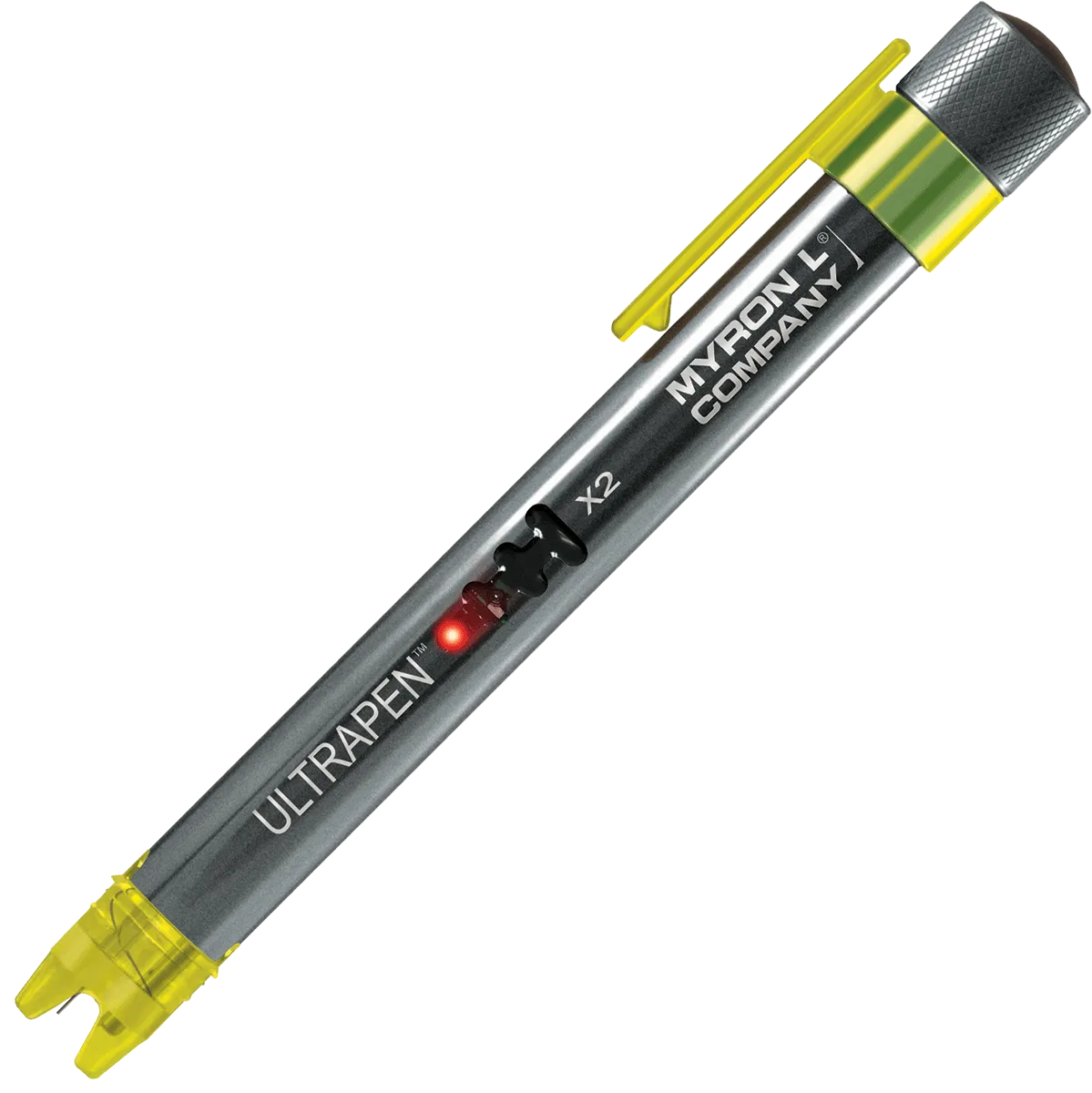 <h3>ULTRAPENx2™ PTBT3 Functions:</h3>
<table>
<tbody>
<tr>
<td><strong>MODE</strong></td>
<td><strong>METHOD OF MEASUREMENT</strong></td>
</tr>
<tr>
<td><strong>Hold</strong></td>
<td>Once stabilized, the readings are captured then displayed.</td>
</tr>
<tr>
<td><strong>LIVE</strong></td>
<td>Real-time readings are displayed continuously during measurement.</td>
</tr>
</tbody>
</table>
<h3>ULTRAPENx2™ PTBT3 Specifications:</h3>
<table>
<tbody>
<tr>
<td>System Requirements:</td>
<td>Myron L<sup>®</sup> Company PTBTX2™ App: Apple iOS 10.0 or later; Android OS 7.0 or later.</td>
</tr>
<tr>
<td>Measurement Range:</td>
<td>ORP: -1000 mV to +1000 mV; Temperature: 0 – 71ºC / 32 – 160ºF </td>
</tr>
<tr>
<td>Accuracy:</td>
<td>ORP: ± 10 mV; Temperature: ± 0.1ºC</td>
</tr>
<tr>
<td>Resolution:</td>
<td>ORP: 1 mV; Temperature: 0.1ºC / 0.1ºF</td>
</tr>
<tr>
<td>Time to Reading Stabilization:</td>
<td>10 – 45 Seconds</td>
</tr>
<tr>
<td>Power Consumption:</td>
<td>Active Mode: 30 – 140 mA, Sleep Mode: 2 µA</td>
</tr>
<tr>
<td>Temperature Compensation:</td>
<td>Automatic In Calibration Mode From 15ºC to 30ºC</td>
</tr>
<tr>
<td>Physical Dimensions:</td>
<td>17.15 cm L x 1.59 cm D or 6.75 in. L x .625 in. D</td>
</tr>
<tr>
<td>Weight:</td>
<td>50.4 g / 1.78 oz</td>
</tr>
<tr>
<td>Case Material:</td>
<td>Anodized Aircraft Aluminum with Protective Coating</td>
</tr>
<tr>
<td>Battery Type: </td>
<td>One N type, Alkaline 1.5 V</td>
</tr>
<tr>
<td>Calibration Standard Solution:</td>
<td>ORP80, ORP260, ORP470</td>
</tr>
<tr>
<td>Operating/Storage Temperature:</td>
<td>0 – 55ºC / 32 – 131ºF</td>
</tr>
<tr>
<td>Water Resistance:</td>
<td>IP67 and NEMA 6</td>
</tr>
<tr>
<td>EN61236-1: 2006 – Annex A: 2008;</td>
<td>Electrostatic discharge to case of instrument may cause PTBT3 to spontaneously power on. In this case, the PTBT3 will power off after several seconds.</td>
</tr>
<tr>
<td>FCC ID: T7VPAN17</td>
<td>The Bluetooth transceiver device meets the requirements for modular transmitter
<p> </p>
<p>approval as detailed in FCC Public Notice DA00-1407.</p>
</td>
</tr>
<tr>
<td>Canada (IC), license:
<p> </p>
<p>IC: 216Q-PAN17</p>
</td>
<td>The Bluetooth transceiver device meets the requirements for modular transmitter
<p> </p>
<p>approval as detailed in RSS-GEN.</p>
</td>
</tr>
</tbody>
</table>