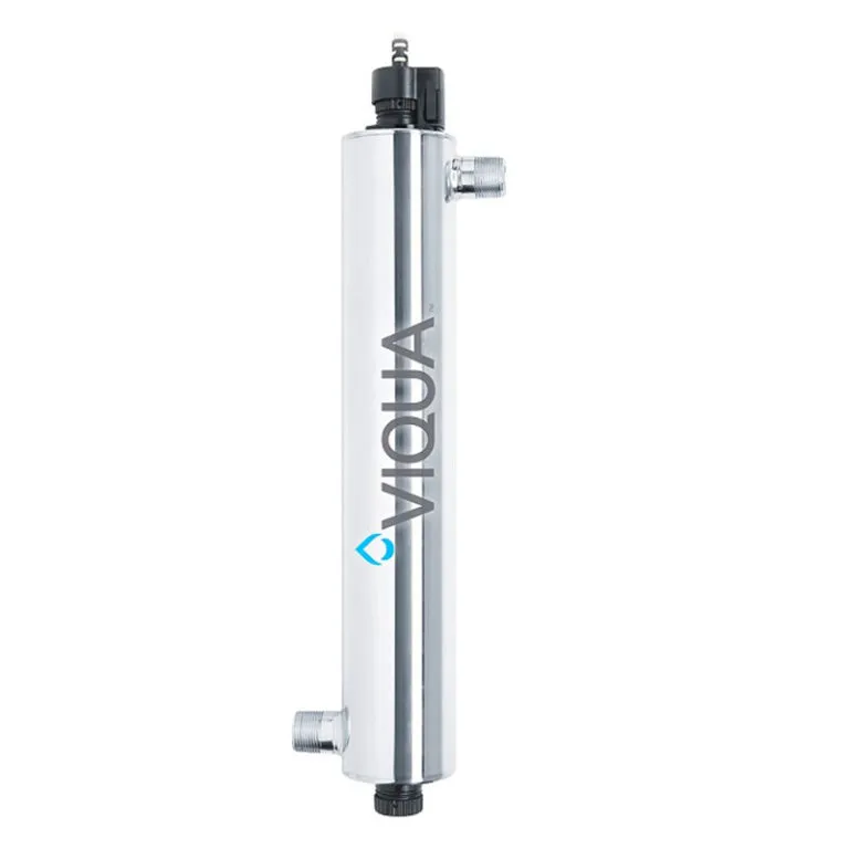 <table id="tablepress-98" class="tablepress tablepress-id-98 small-table">
<tbody class="row-hover">
<tr class="row-1 odd">
<td class="column-1">Flow Rate (30mJ/cm2)</td>
<td class="column-2">18 GPM</td>
</tr>
<tr class="row-2 even">
<td class="column-1">Connection</td>
<td class="column-2">¾” – 1” MNPT</td>
</tr>
<tr class="row-3 odd">
<td class="column-1">Lamp</td>
<td class="column-2"><strong>S410RL-HO</strong></td>
</tr>
<tr class="row-4 even">
<td class="column-1">Quartz</td>
<td class="column-2"><strong>QSO-410</strong></td>
</tr>
<tr class="row-5 odd">
<td class="column-1">Controller</td>
<td class="column-2"><strong>BA-ICE-CL</strong></td>
</tr>
<tr class="row-6 even">
<td class="column-1">Chamber</td>
<td class="column-2">304 SS</td>
</tr>
<tr class="row-7 odd">
<td class="column-1">Dimensions</td>
<td class="column-2">23.5″ x 3.5″</td>
</tr>
<tr class="row-8 even">
<td class="column-1">Weight</td>
<td class="column-2">17 lbs.</td>
</tr>
<tr class="row-9 odd">
<td class="column-1">Power consumption</td>
<td class="column-2">60 W</td>
</tr>
<tr class="row-10 even">
<td class="column-1">Power supply</td>
<td class="column-2">100-240V 50/60Hz</td>
</tr>
</tbody>
</table>
