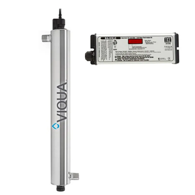 <table id="tablepress-99" class="tablepress tablepress-id-99 small-table">
<tbody class="row-hover">
<tr class="row-1 odd">
<td class="column-1">Flow Rate (30mJ/cm2)</td>
<td class="column-2">24 GPM</td>
</tr>
<tr class="row-2 even">
<td class="column-1">Connection</td>
<td class="column-2">1” MNPT</td>
</tr>
<tr class="row-3 odd">
<td class="column-1">Lamp</td>
<td class="column-2"><strong>S600RL-HO</strong></td>
</tr>
<tr class="row-4 even">
<td class="column-1">Quartz</td>
<td class="column-2"><strong>QSO-600</strong></td>
</tr>
<tr class="row-5 odd">
<td class="column-1">Controller</td>
<td class="column-2"><strong>BA-ICE-C</strong></td>
</tr>
<tr class="row-6 even">
<td class="column-1">Chamber</td>
<td class="column-2">304 SS</td>
</tr>
<tr class="row-7 odd">
<td class="column-1">Dimensions</td>
<td class="column-2">30.7″ x 3.5″</td>
</tr>
<tr class="row-8 even">
<td class="column-1">Weight</td>
<td class="column-2">19 lbs.</td>
</tr>
<tr class="row-9 odd">
<td class="column-1">Power consumption</td>
<td class="column-2">70 W</td>
</tr>
<tr class="row-10 even">
<td class="column-1">Power supply</td>
<td class="column-2">100-240V 50/60Hz</td>
</tr>
</tbody>
</table>